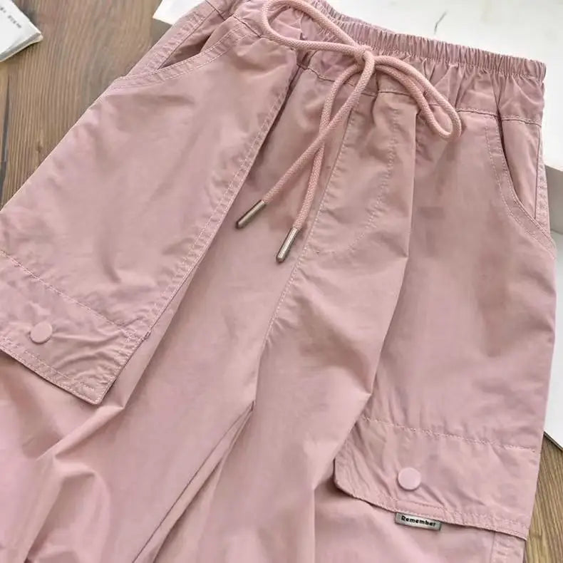 Vestiti primaverili alla moda per bambini Cargo Joggers Pantaloni elastici alla caviglia Pantaloni casual Leggero Traspirante