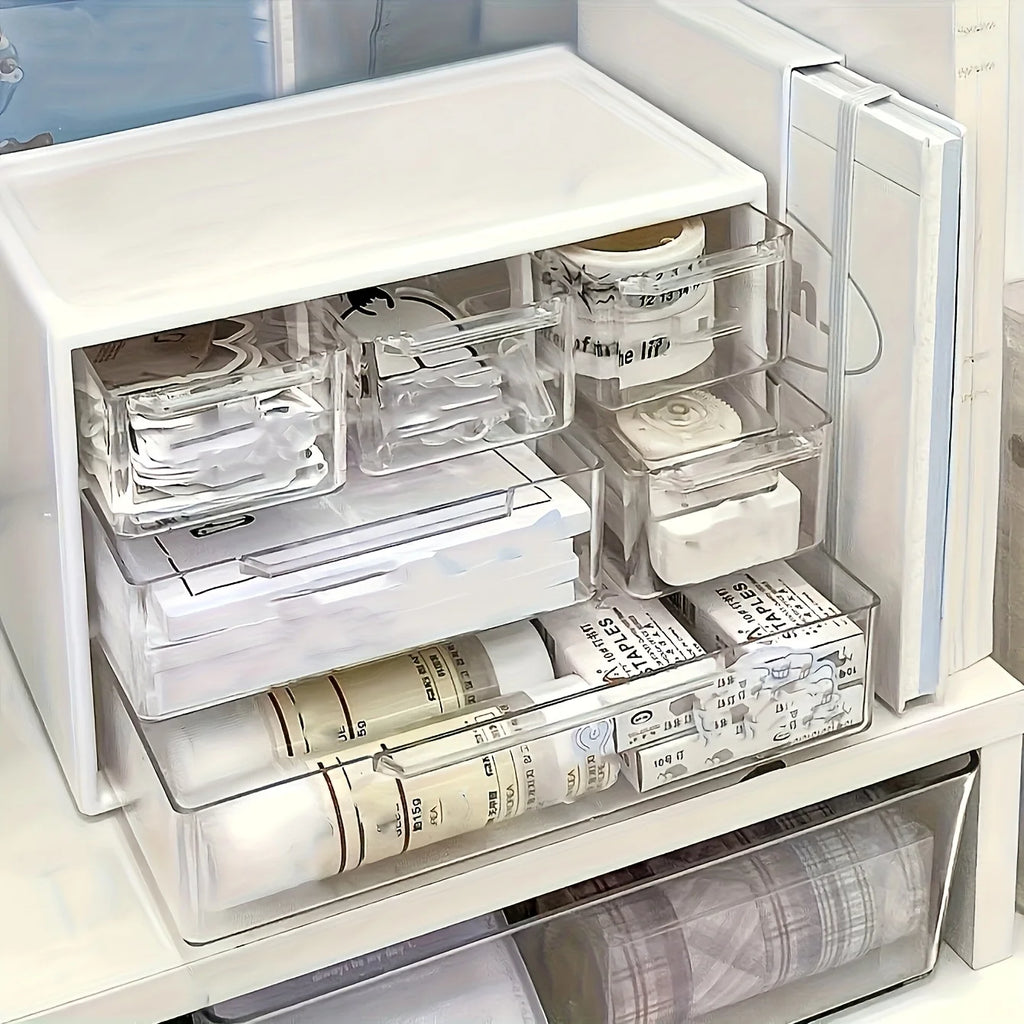 Organizzatore da tavolo con sei cassetti - Contenitore spazioso e multifunzionale