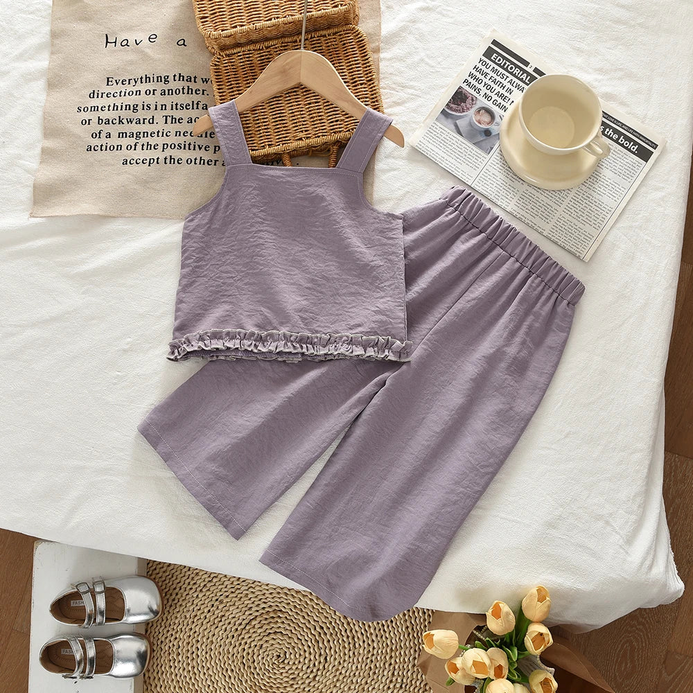 Top e pantaloni Set in due pezzi Abbigliamento casual per bambina