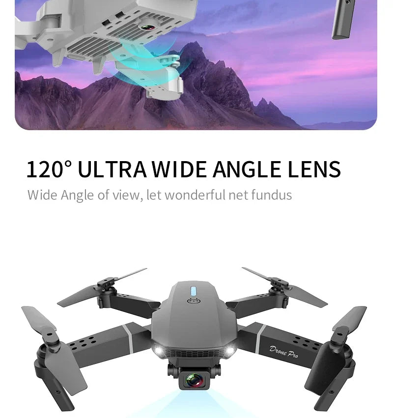 E88 Pro WiFi FPV Drone - Single/Dual 4K/1080P Camera, Grandangolare HD, Altitude Hold, pieghevole