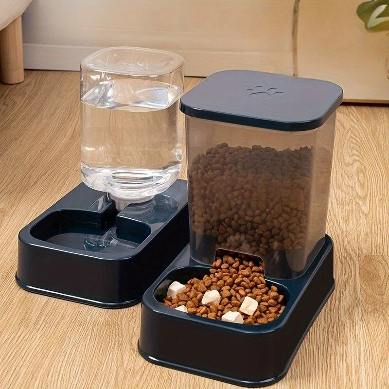Mangiatoia automatica per cani e gatti con bevitore - Ciotola per alimenti per animali domestici senza batteria