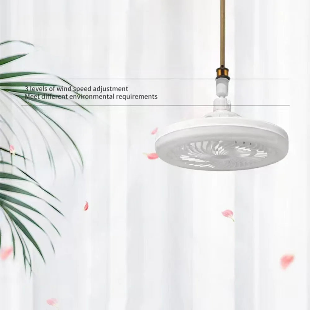 Ventilatore da soffitto girevole 3in1 con telecomando Lampada di illuminazione e convertitore di aria