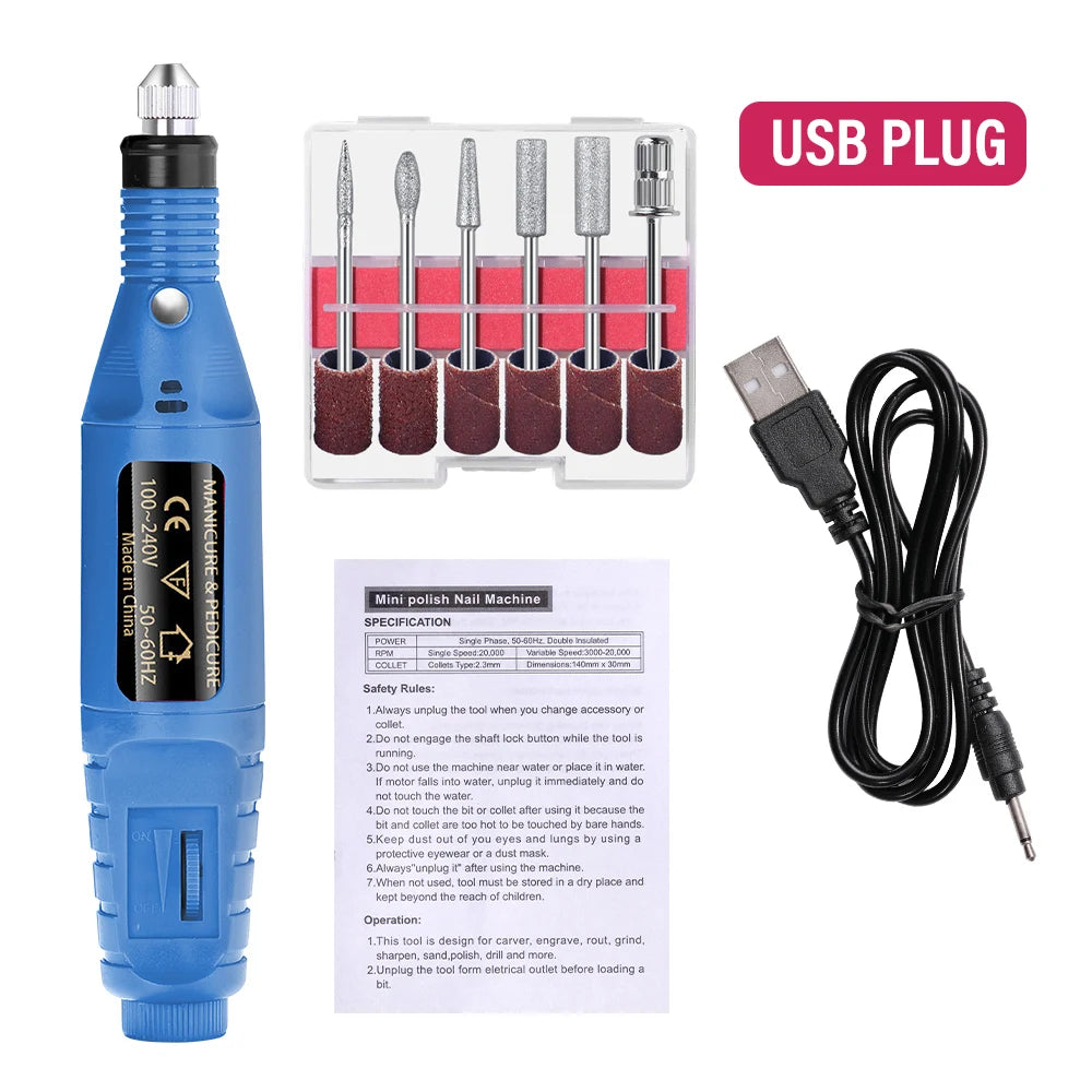Trapano per unghie elettrico + Set fresatura