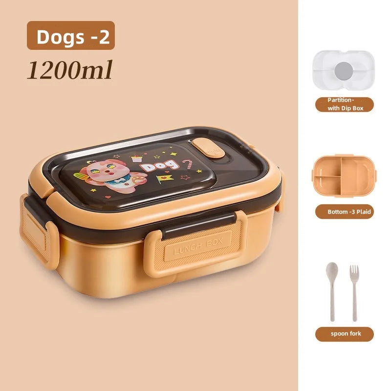 1200ML Box  per il pranzo a doppio strato Scomparto portatile