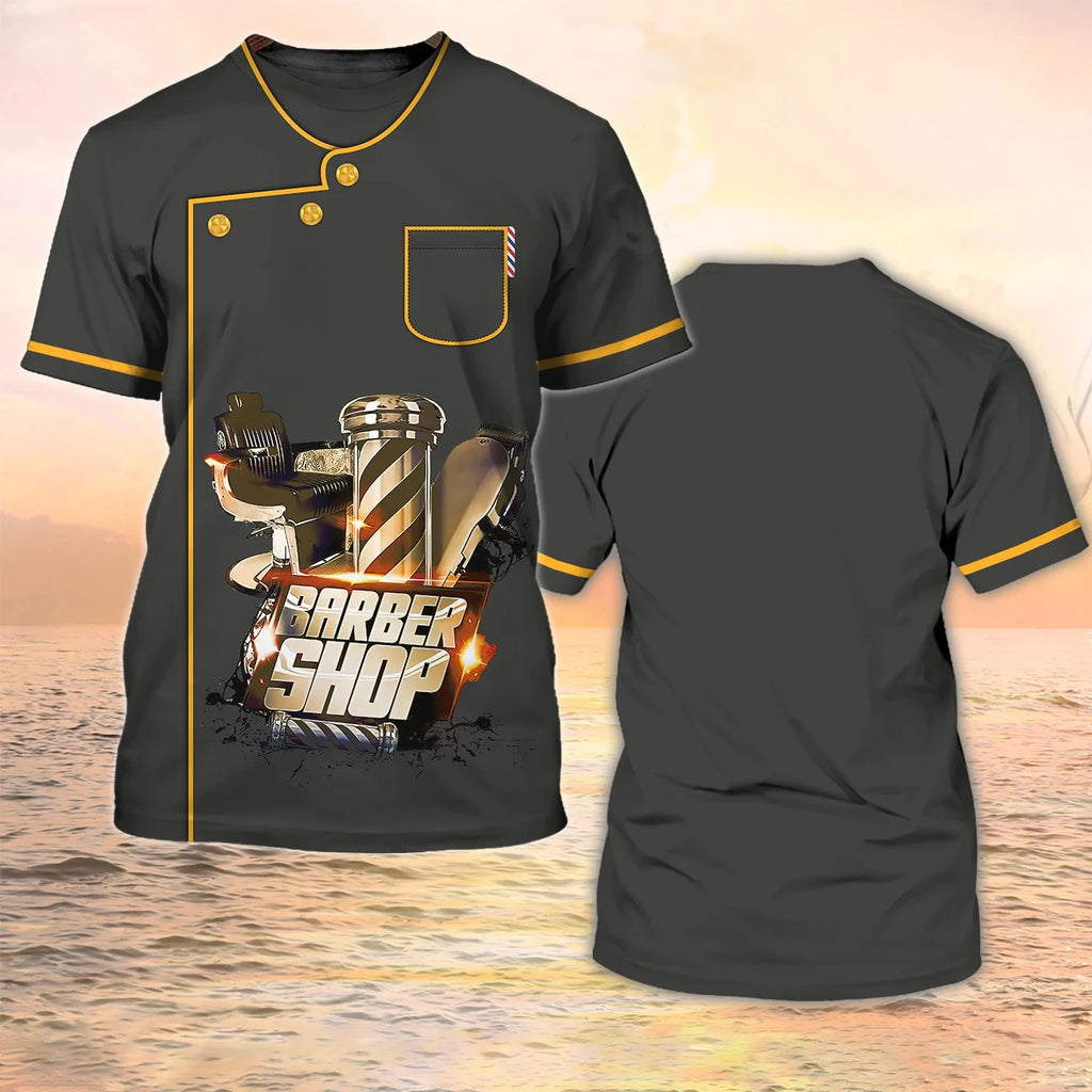 T-shirt Parrucchiere Streetwear Abbigliamento uniforme Barber Shop