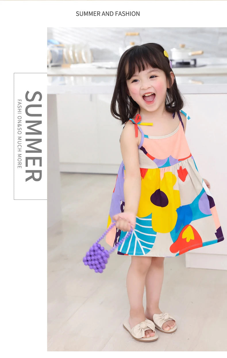 Vestito per bambini senza maniche con bretelle Top 3-6 anni