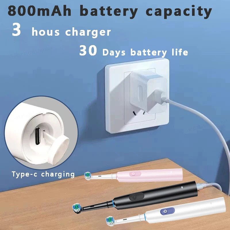 Spazzolino elettrico dentale con 4 testine