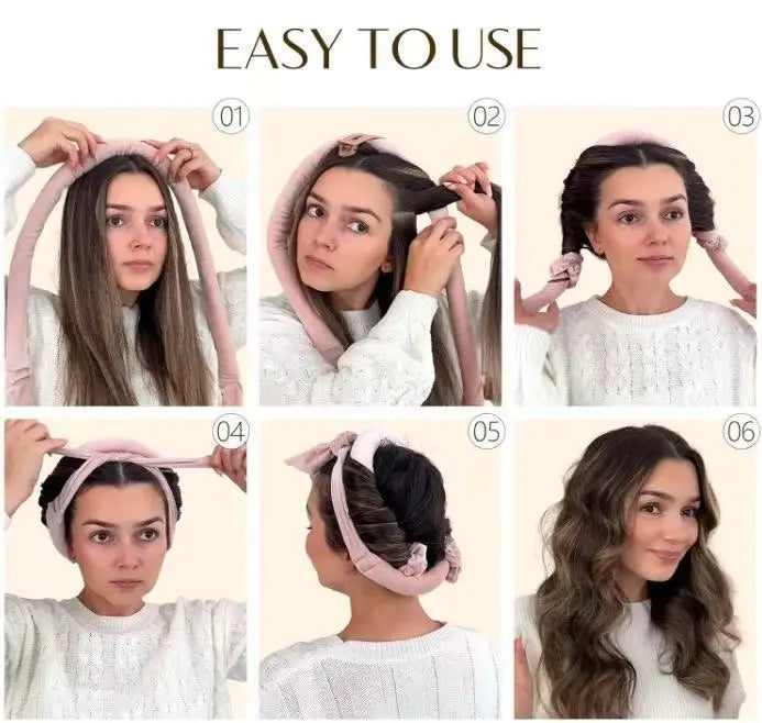 Asta di arricciacapelli senza calore Fascia per capelli morbida Bigodini per capelli senza calore