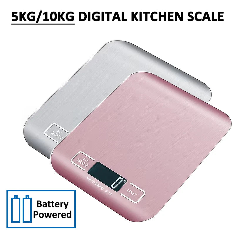 5kg/10kg Bilancia da cucina digitale Display LCD Bilance elettroniche in acciaio inossidabile