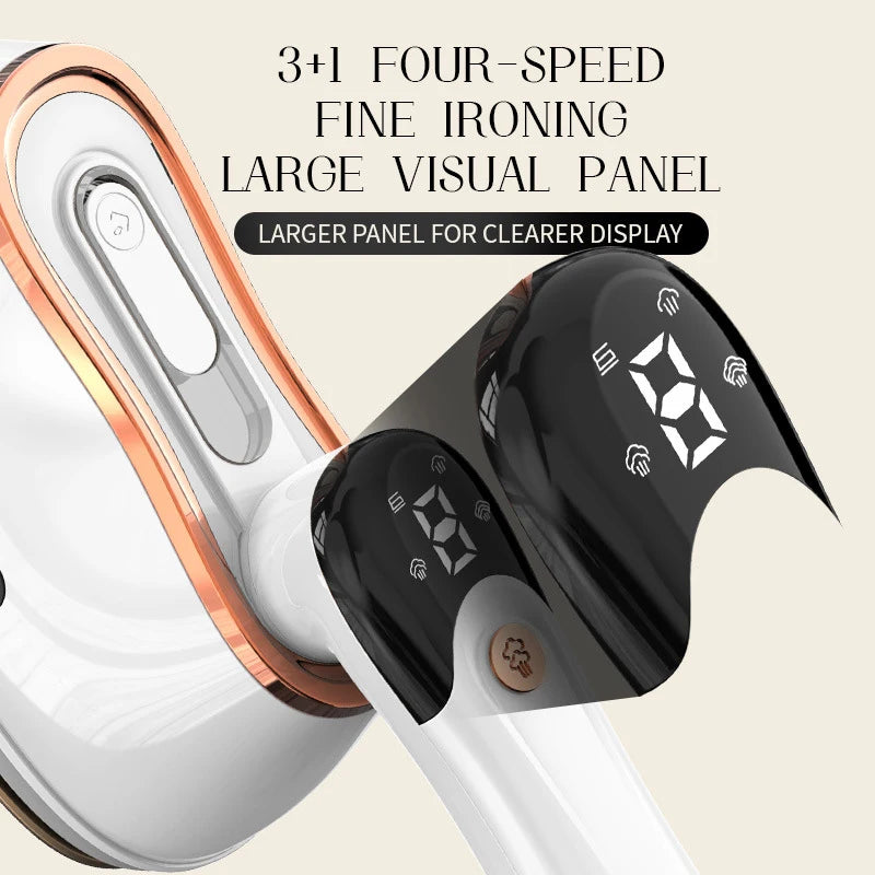 110V/220V Ferro da stiro a vapore portatile per indumenti Pieghevole 1200W Potenza Vaporiera portatile a 4 velocità Touch Screen Ferro elettrico rotante