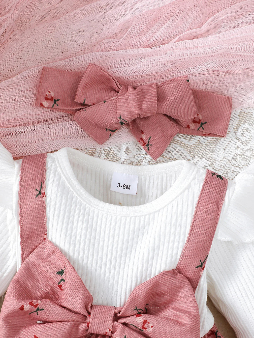 Set vestito per bambina per bambini Princess Dress +Fiocco  0-24 mesi