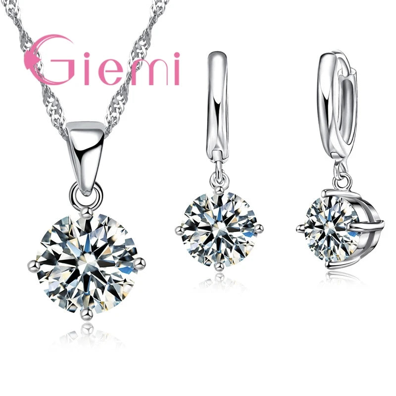 Collana con ciondolo in argento Set Trendy Austrian Crystal