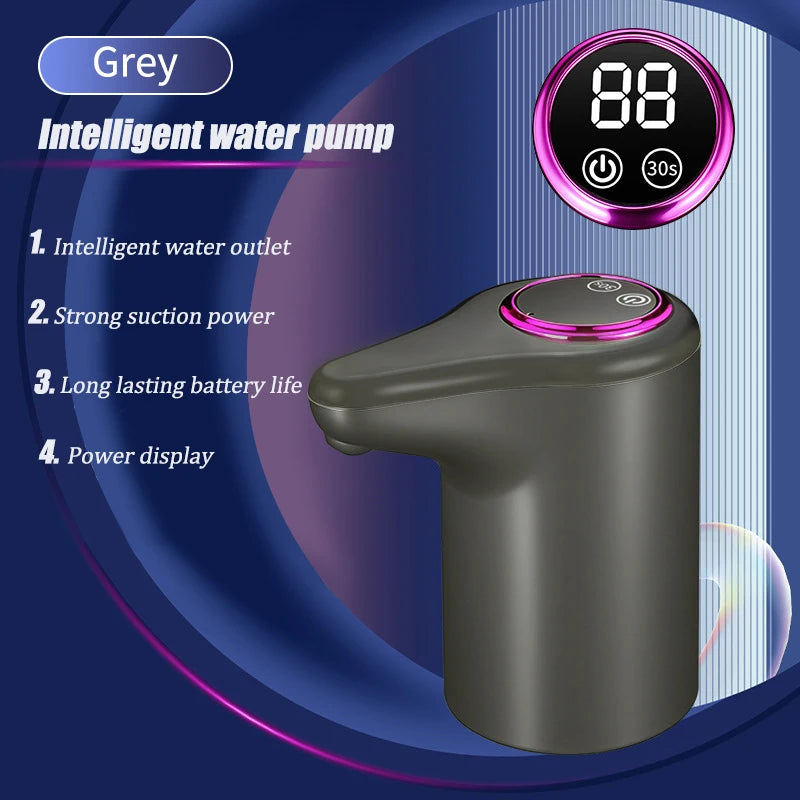 Distributore d’acqua elettrico, distributore automatico domestico intelligente per acqua in botte e purificata, ricarica USB