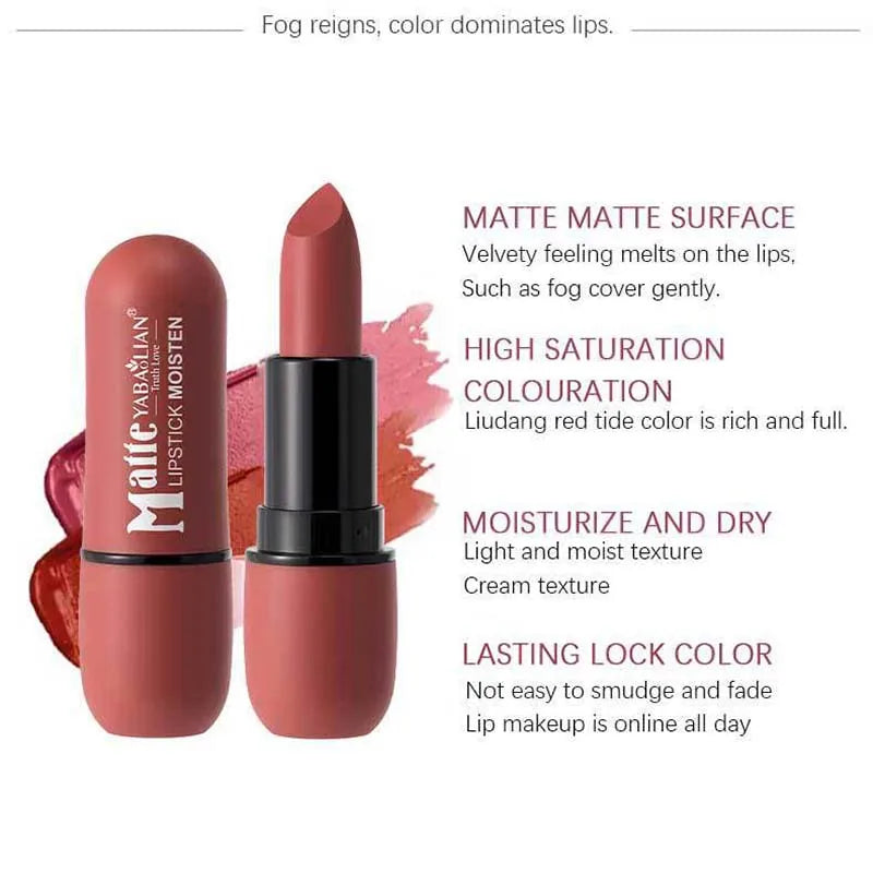 Rossetto opaco a 6 colori