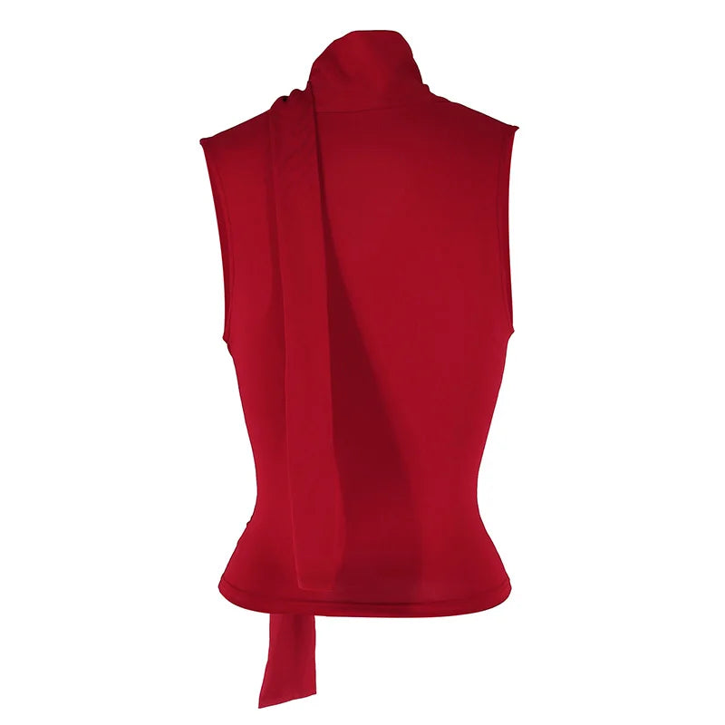 Gilet da donna estate senza maniche petto basso Top