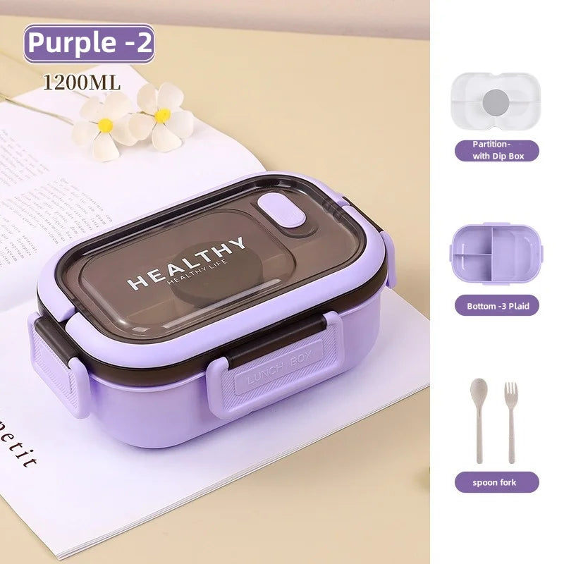 1200ML Box  per il pranzo a doppio strato Scomparto portatile