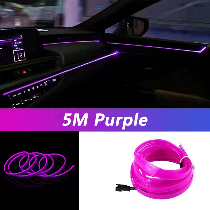 5M Auto Interni Led Strip Light Neon  Fai Da Te