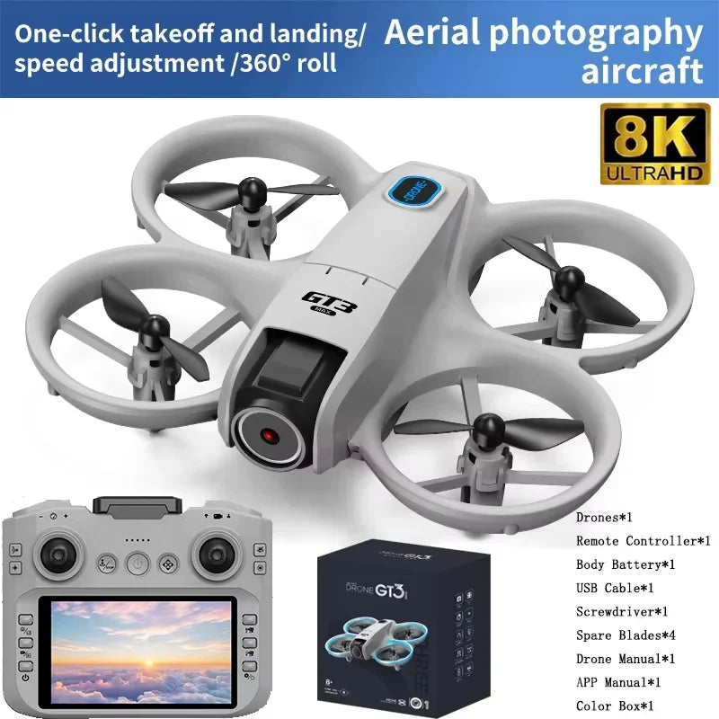New GT3 MAX Drone 8K HD 4.3” Telecomando Modalita 360° Flip Quadcopter 2 modelli