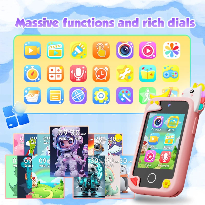 SmartPhone Fotocamera + Giochi Touch Screen+Lettore MP3 per bambini