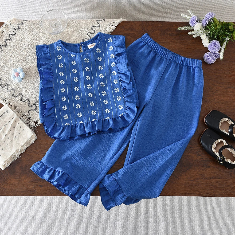Top e pantaloni Set in due pezzi Abbigliamento casual per bambina