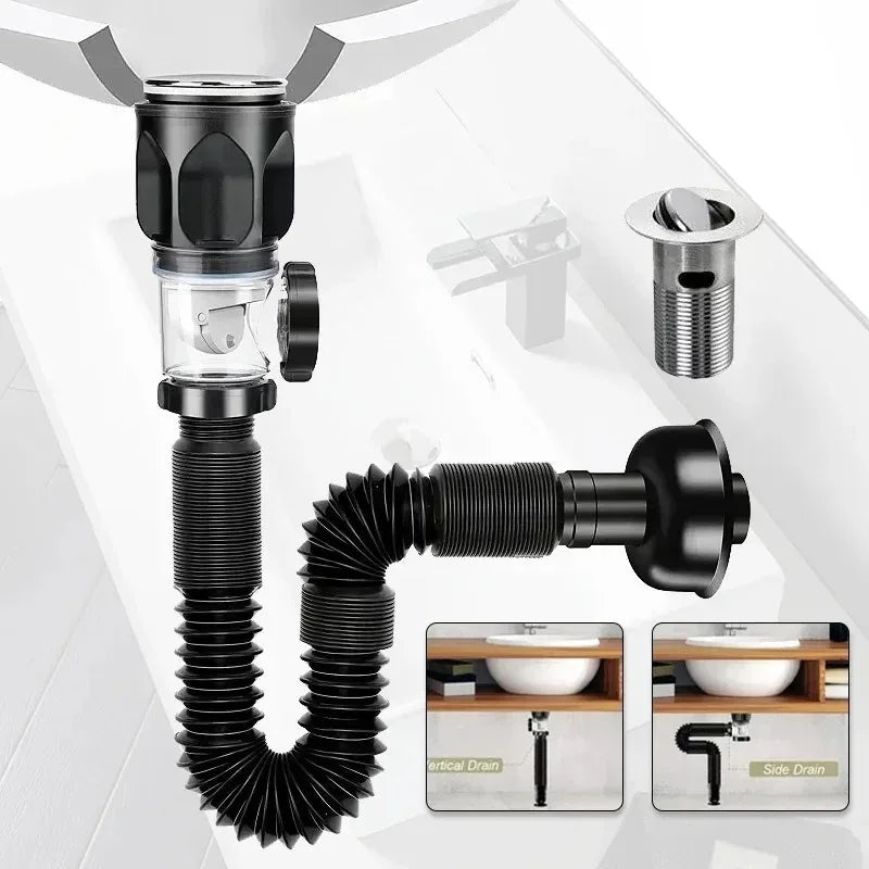 Universal Flip Lavabo in acciaio inossidabile Tubo di drenaggio