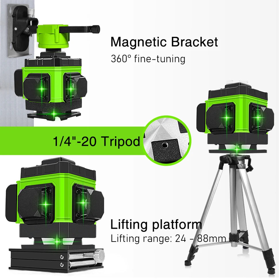 🇪🇸CLUBIONA 16/12 Laser autolivellante 3x360 Green beam Line Laser Level