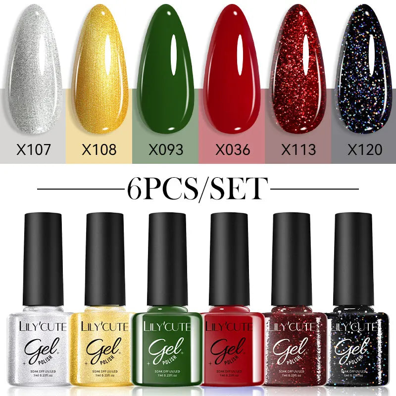 LILYCUTE 6Pcs/set 7ml Series Gel Smalto 125 Colori disponibili