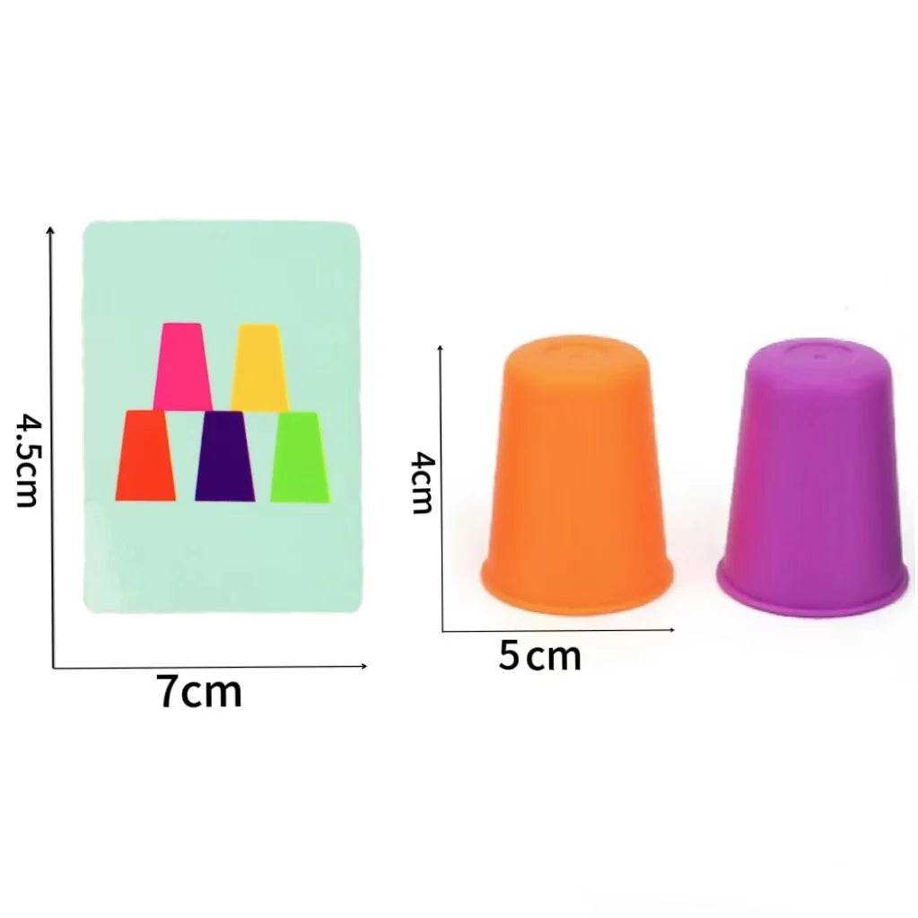 Giocattoli Montessori Mini Stack Cup Gioco con carta