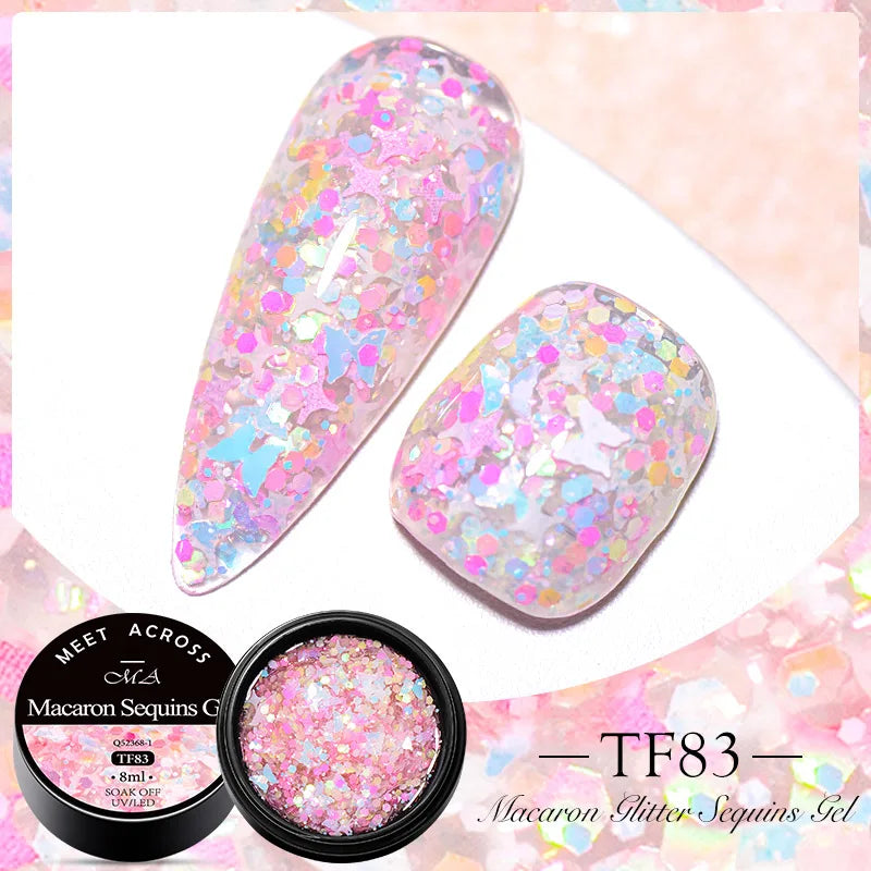 MEET ACROSS 5ml Gel Smalto per unghie Nail Art Top Gel tutti i colori