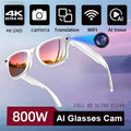 Nuova fotocamera da 800 W Occhiali AI Occhiali di traduzione intelligente che cambiano colore Foto Registrazione video Chiamata impermeabile Occhiali da sole intelligenti