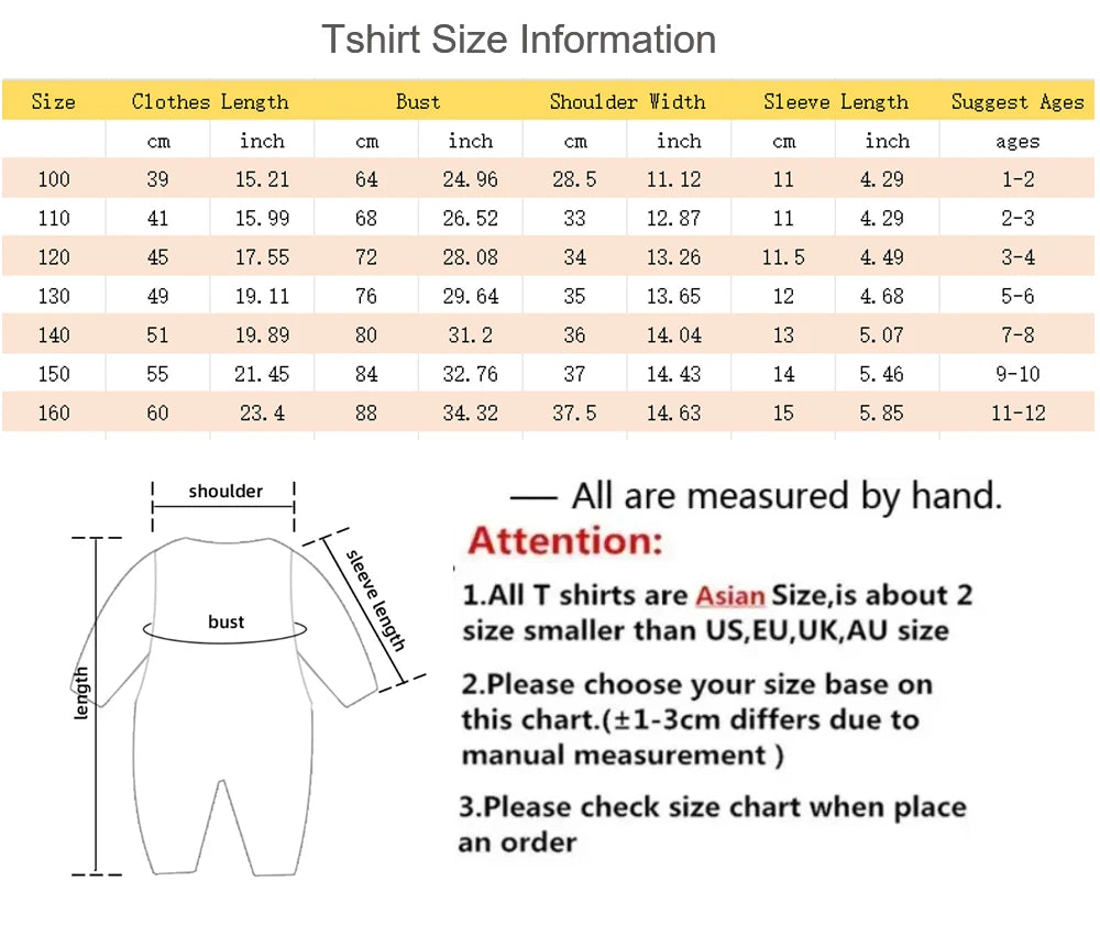 T-shirt per bambini e adulti  puro cotone fresco e leggero semplice