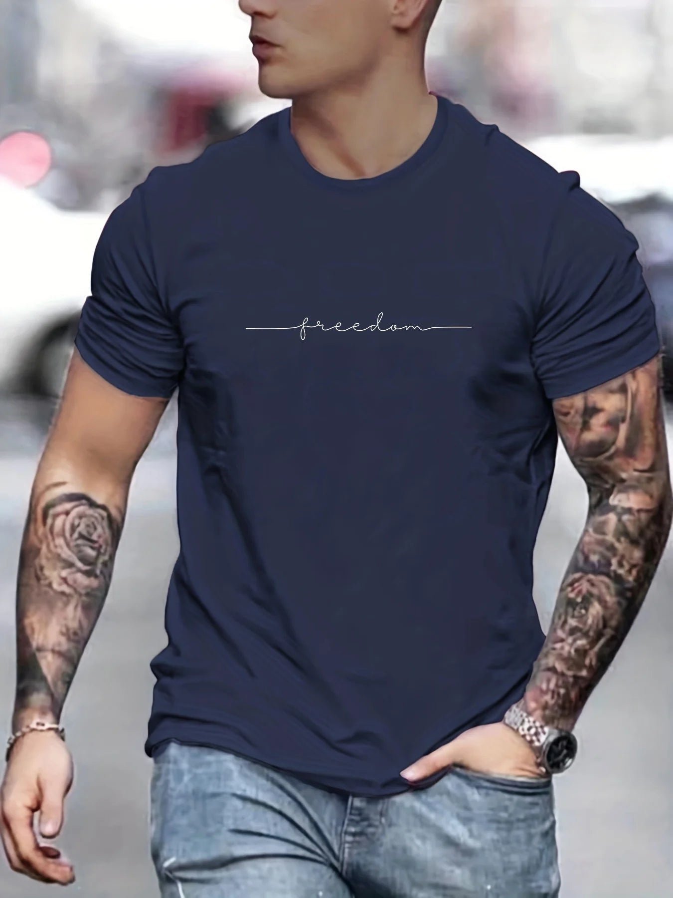 T-shirt uomo 100% cotone Freedom