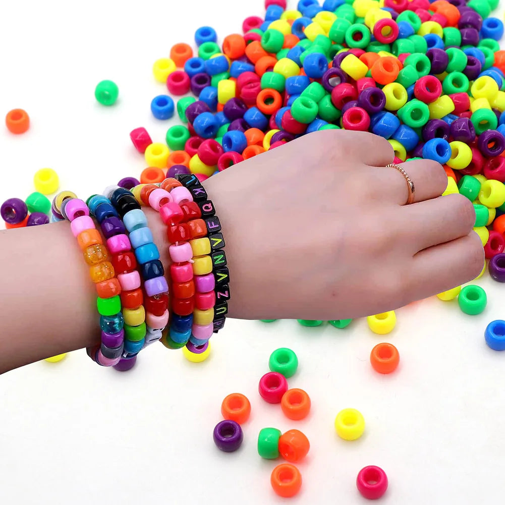 500 pezzi fai da te fatto a mano con perline per bambini creativo kit braccialetti collana gioielli