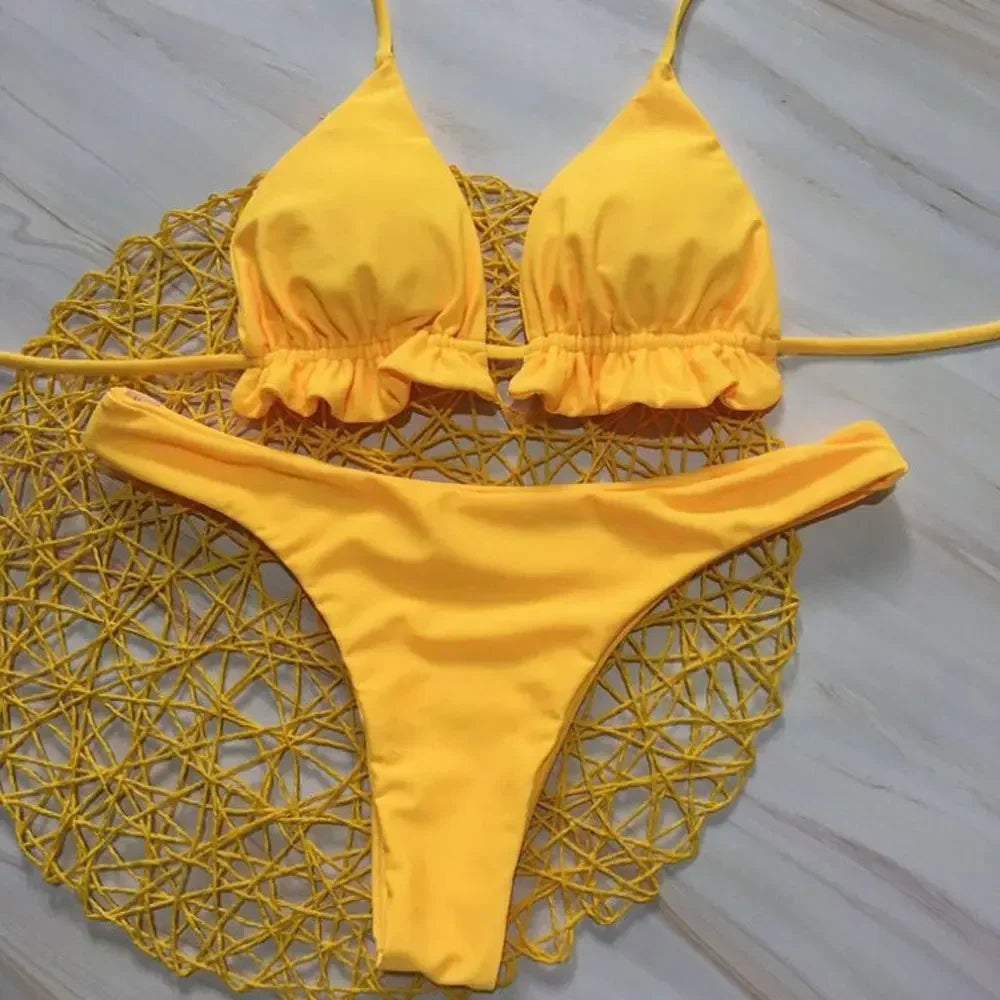 Set bikini brasiliano estivo 2 pezzi Set Push-up