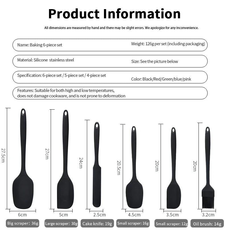 Set di 6 pezzi di utensili da cucina in silicone