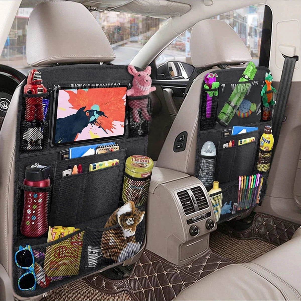 Organizzatore per schienale del seggiolino auto, 10 tasche portaoggetti