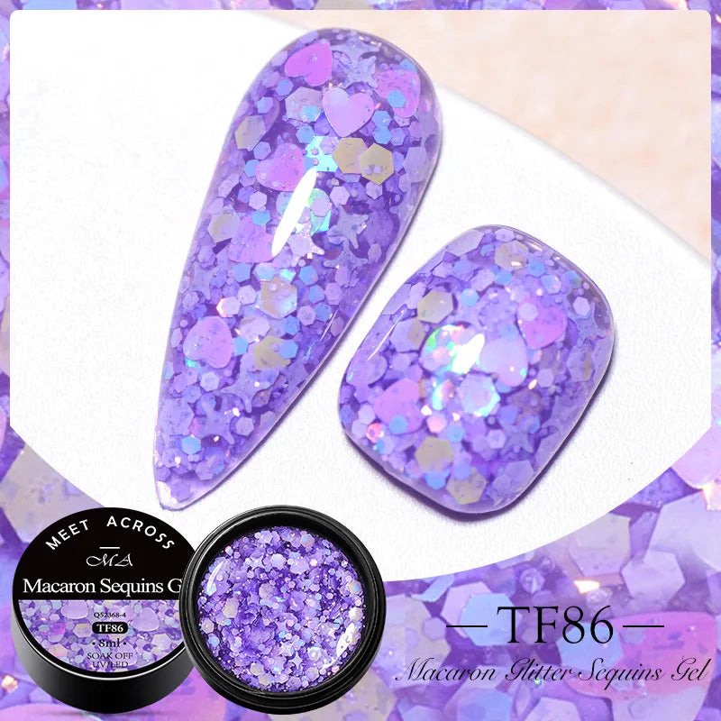 MEET ACROSS 5ml Gel Smalto per unghie Nail Art Top Gel tutti i colori