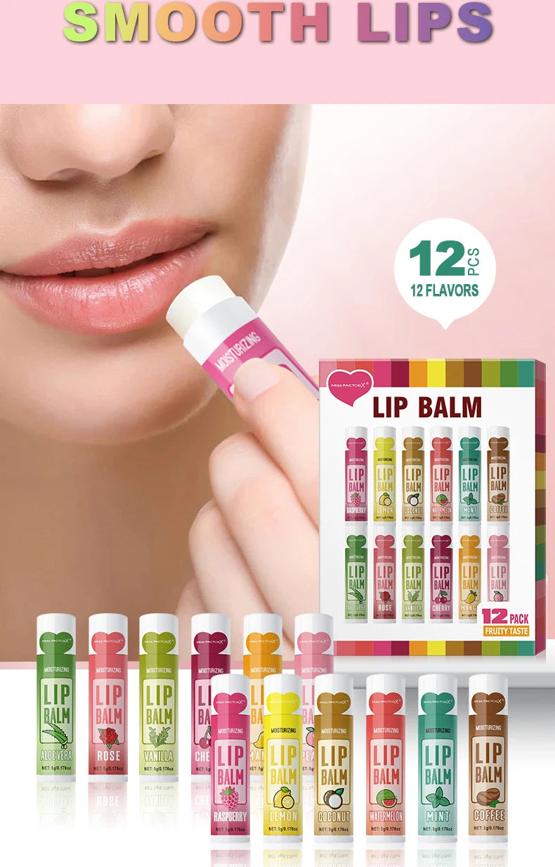 12 PZ/set di balsamo per le labbra 5g Idratazione profonda ed esfoliante