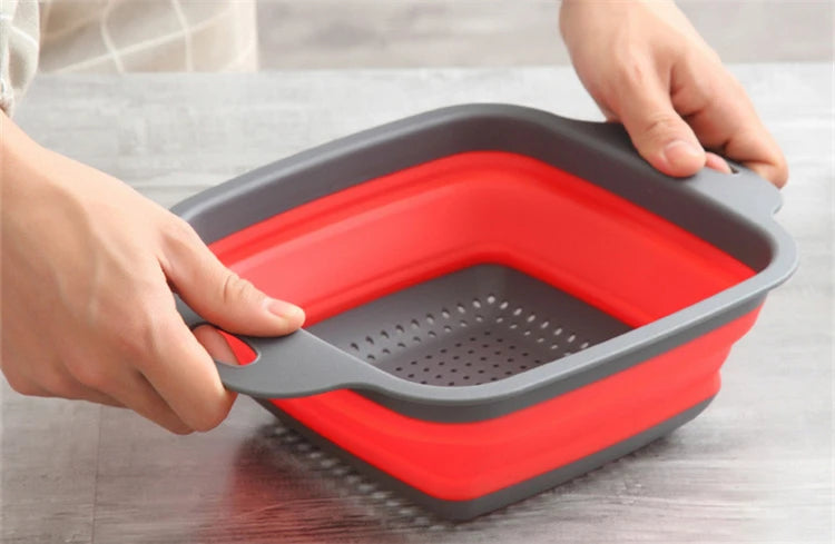 Scolapasta Quadrato Pieghevole in Silicone Cucina