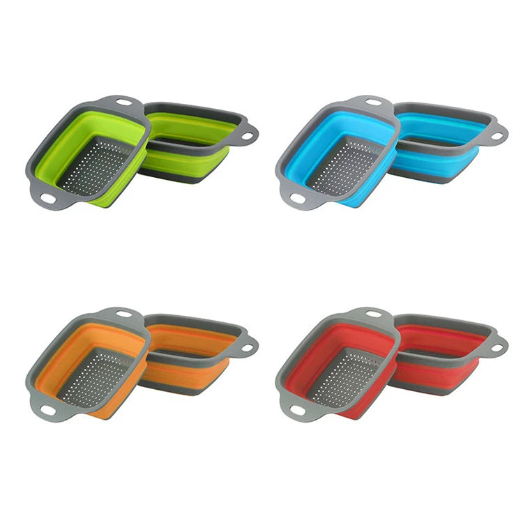 Scolapasta Quadrato Pieghevole in Silicone Cucina