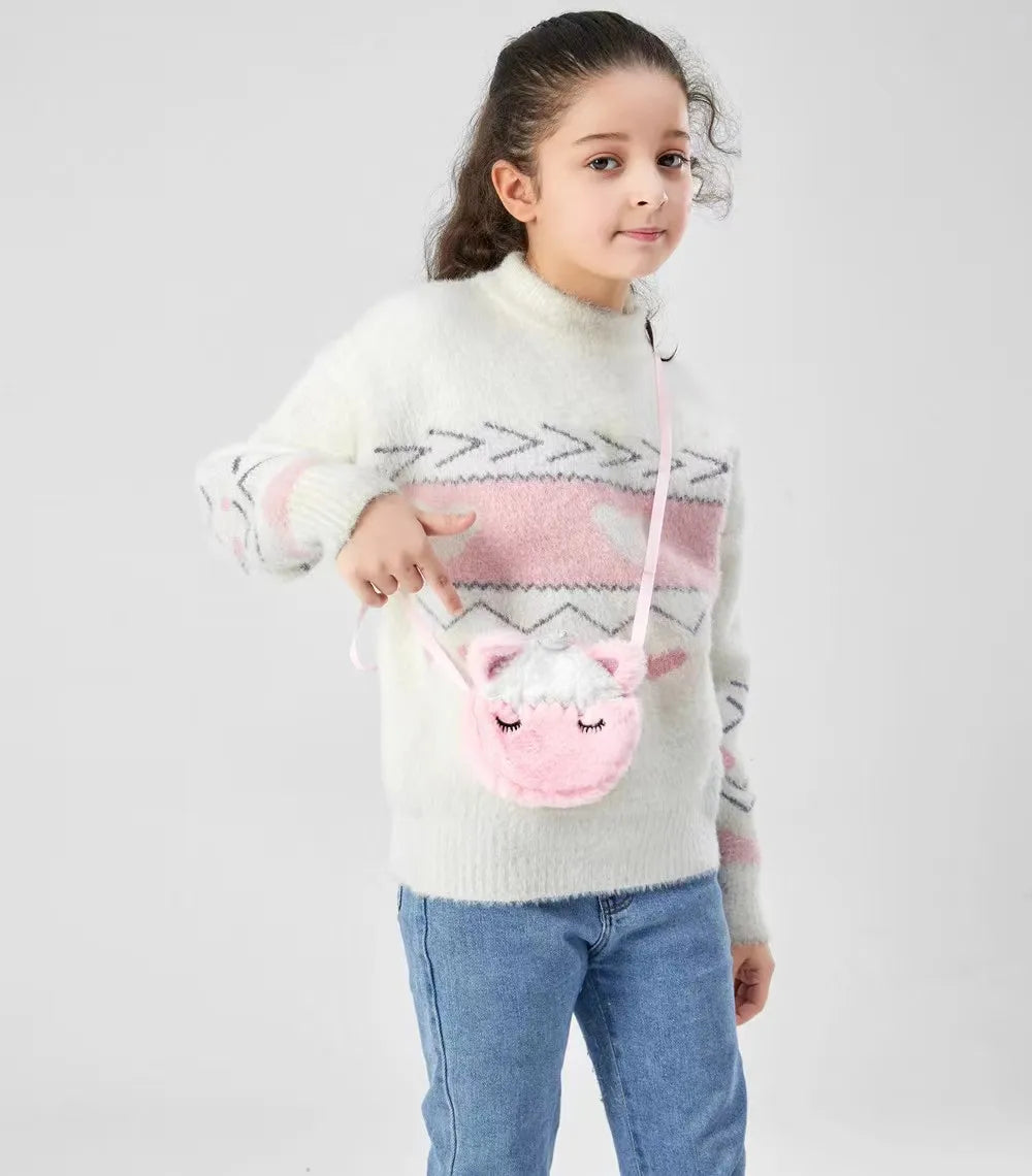 Borsa a tracolla di peluche per bambini Unicorno