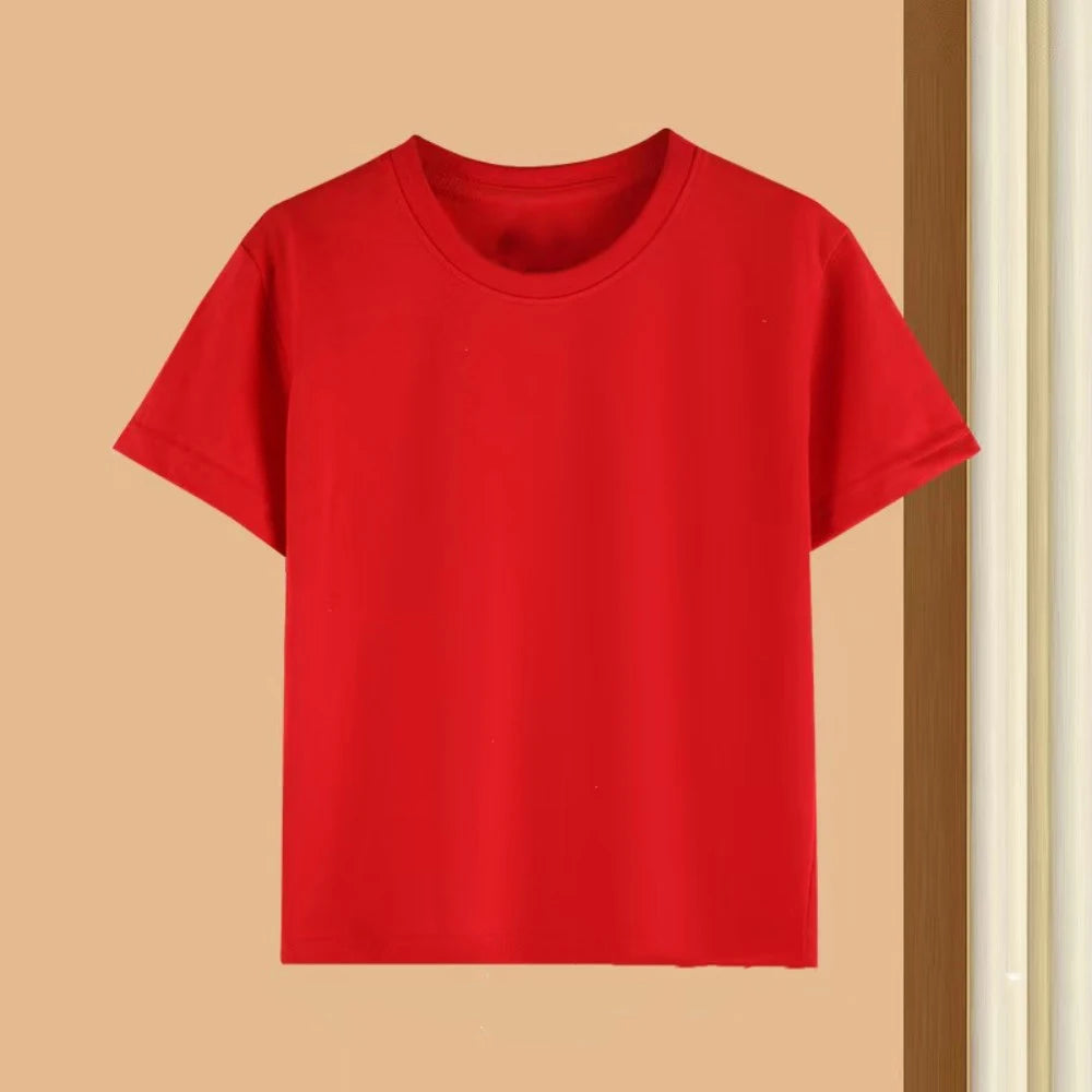 T-shirt per bambini e adulti  puro cotone fresco e leggero semplice