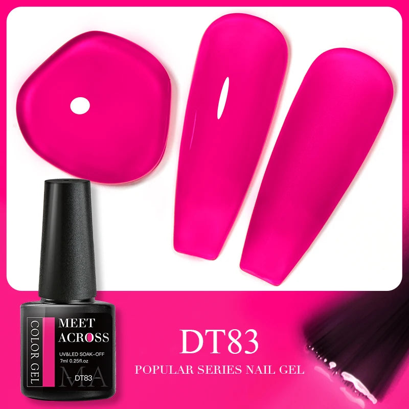 MEET ACROSS 5ml Gel Smalto per unghie Nail Art Top Gel tutti i colori