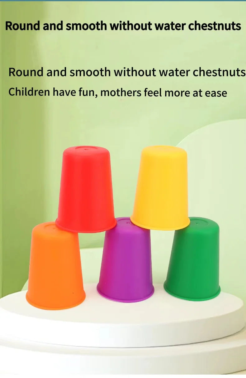 Giocattoli Montessori Mini Stack Cup Gioco con carta