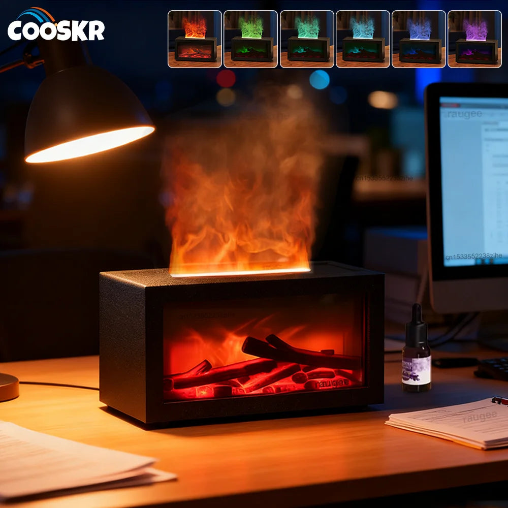 Umidificatore di aromi d’aria Diffusore di olio essenziale LED Night camino