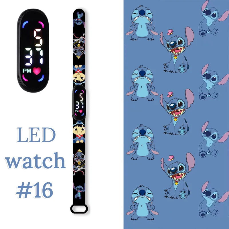 Stitch Orologi per bambini Bracciale sportivo impermeabile LED Touch digitale
