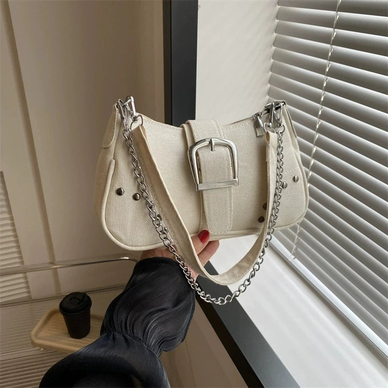 Borsa a tracolla in denim casual da donna