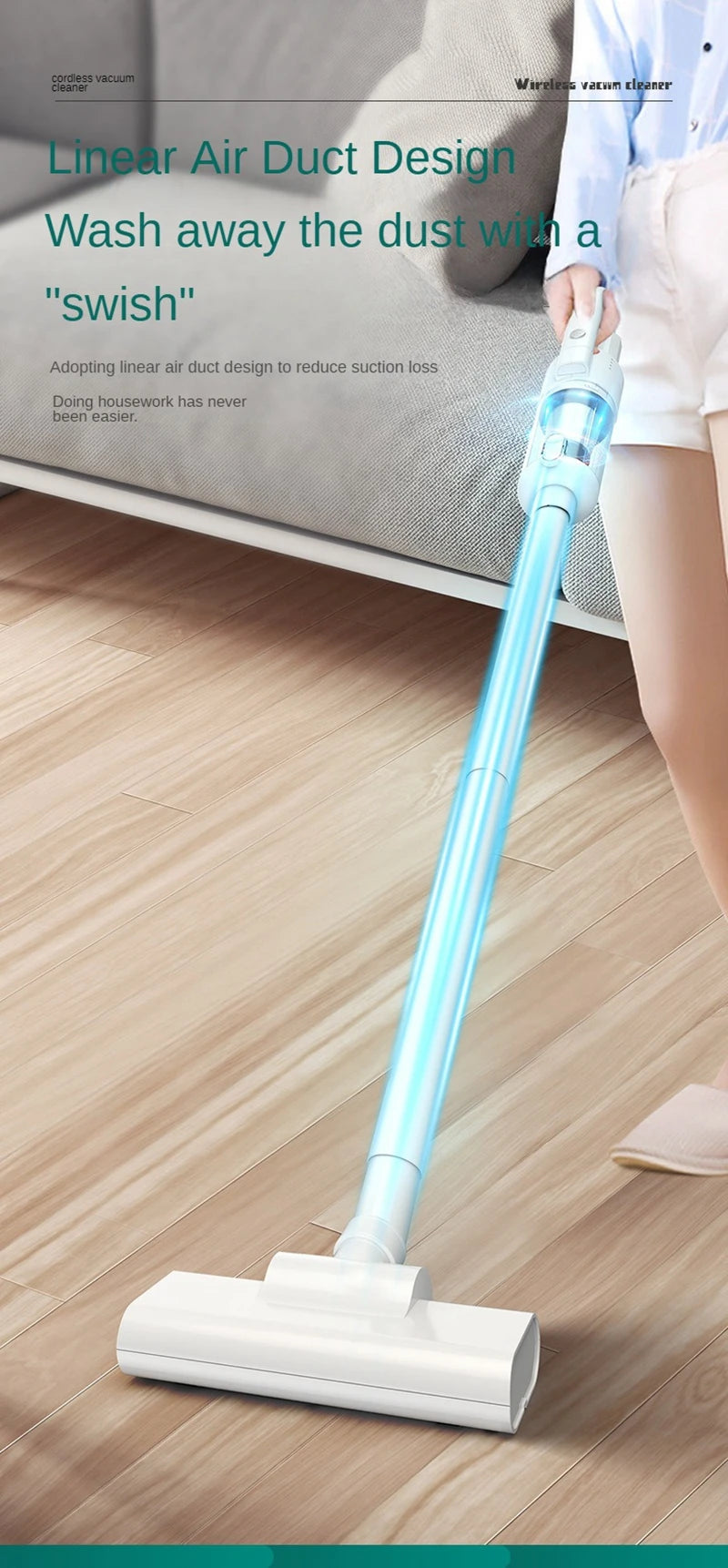Aspirapolvere portatile 6500Pa Potente aspirapolvere wireless Leggero portatile Dustbuster pulizia della casa