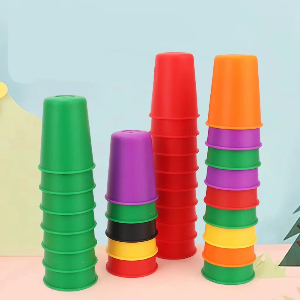 Giocattoli Montessori Mini Stack Cup Gioco con carta
