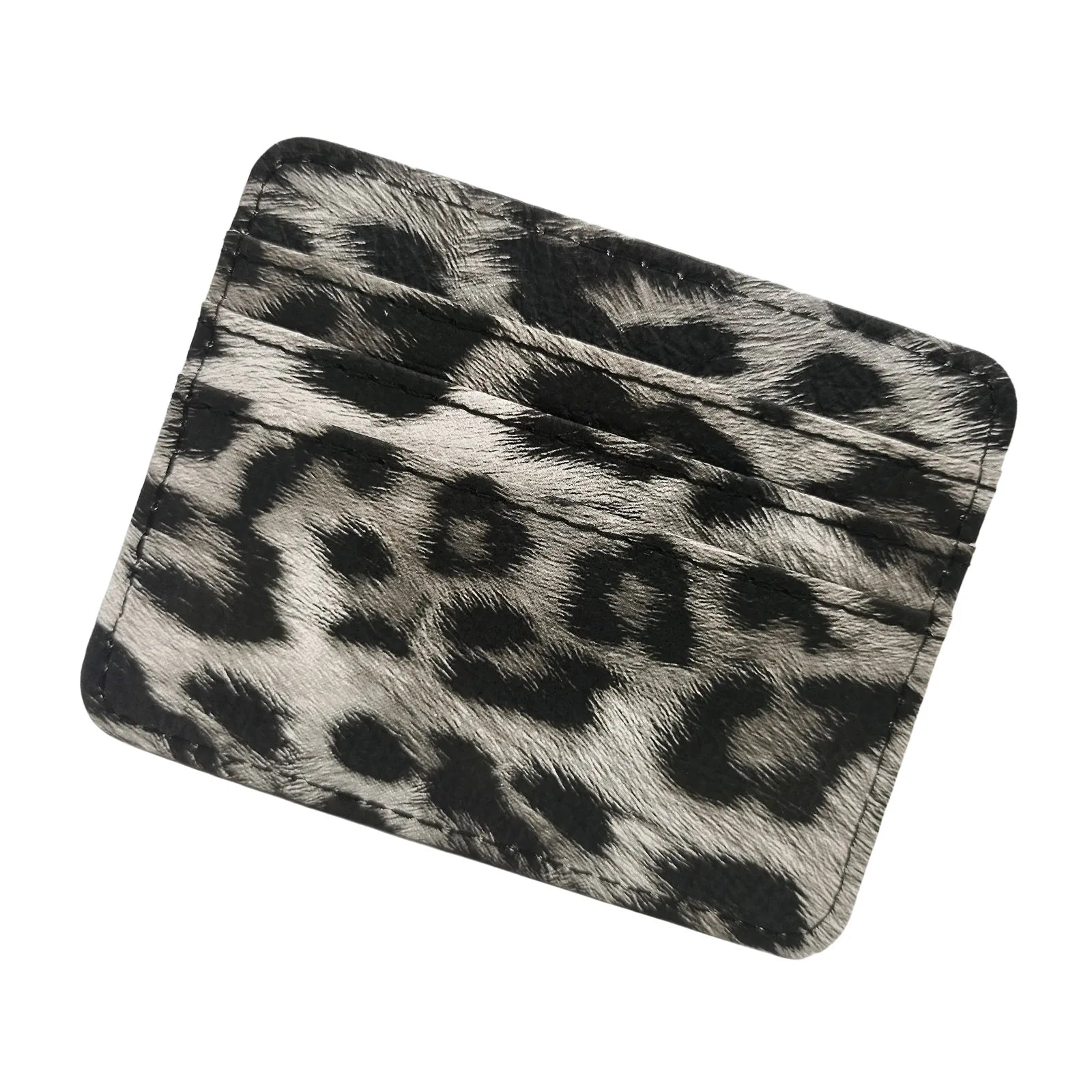 Nuovo portafoglio sottile in pelle con motivo leopardo per donne Portamonete con cerniera piccola